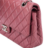 Chanel Quilted Lambskin Palladium Double Flap Crossbody Bag