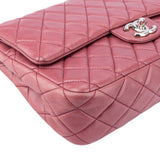 Chanel Quilted Lambskin Palladium Double Flap Crossbody Bag