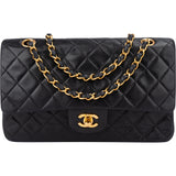 Chanel Quilted Lambskin 24K Gold Medium Double Flap Crossbody Bag
