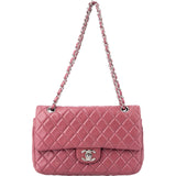 Chanel Quilted Lambskin Palladium Double Flap Crossbody Bag