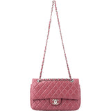 Chanel Quilted Lambskin Palladium Double Flap Crossbody Bag