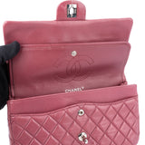 Chanel Quilted Lambskin Palladium Double Flap Crossbody Bag