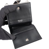 Prada Patent Leather Triangle Wallet On Chain