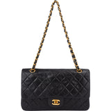 Chanel Quilted Lambskin 24K Gold Medium Double Flap Crossbody Bag