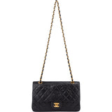 Chanel Quilted Lambskin 24K Gold Medium Double Flap Crossbody Bag