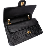 Chanel Quilted Lambskin 24K Gold Medium Double Flap Crossbody Bag