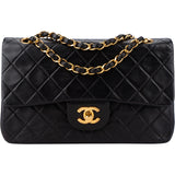 Chanel Quilted Lambskin 24K Gold Small Double Flap Crossbody Bag