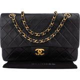 Chanel Quilted Lambskin 24K Gold Double Flap Crossbody Bag