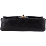 Chanel Quilted Lambskin 24K Gold Small Double Flap Crossbody Bag