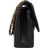 Chanel Quilted Lambskin 24K Gold Double Flap Crossbody Bag