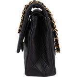Chanel Quilted Lambskin 24K Gold Double Flap Crossbody Bag