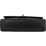 Chanel Quilted Lambskin 24K Gold Double Flap Crossbody Bag