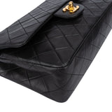 Chanel Quilted Lambskin 24K Gold Double Flap Crossbody Bag