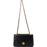 Chanel Quilted Lambskin 24K Gold Small Double Flap Crossbody Bag