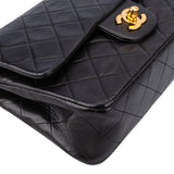 Chanel Quilted Lambskin 24K Gold Small Double Flap Crossbody Bag