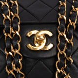 Chanel Quilted Lambskin 24K Gold Double Flap Crossbody Bag