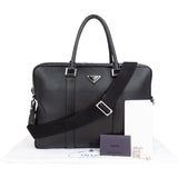 Prada Black Swift Leather Business Handbag