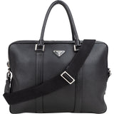 Prada Black Swift Leather Business Handbag