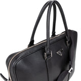 Prada Black Swift Leather Business Handbag