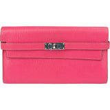 Hermès Rose Pourpre Chevre Leather Kelly Wallet
