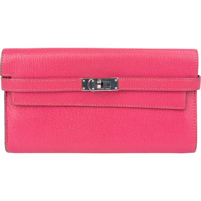 Hermès Rose Pourpre Chevre Leather Kelly Wallet