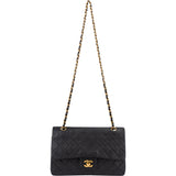 Chanel Quilted Lambskin 24K Gold Double Flap Crossbody Bag
