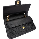 Chanel Quilted Lambskin 24K Gold Double Flap Crossbody Bag