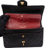 Chanel Quilted Lambskin 24K Gold Double Flap Crossbody Bag