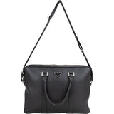 Prada Black Swift Leather Business Handbag