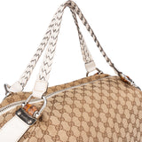 Gucci GG Monogram Heavy Bamboo Handbag