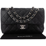 Chanel Quilted Lambskin Palladium Small Double Flap Crossbody Bag