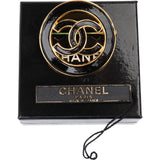 Chanel Black Emaille Circle CC Brooch