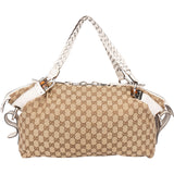 Gucci GG Monogram Heavy Bamboo Handbag