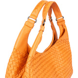 Bottega Veneta Orange Leather Intrecciato Handbag