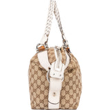 Gucci GG Monogram Heavy Bamboo Handbag