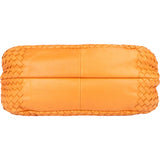 Bottega Veneta Orange Leather Intrecciato Handbag