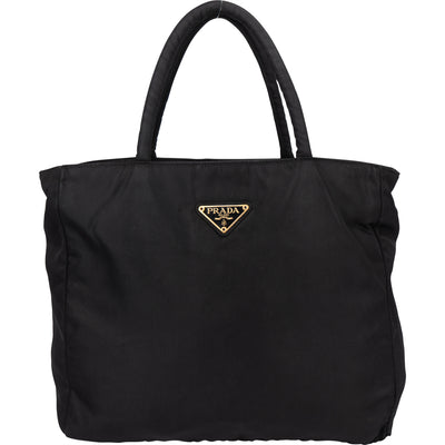 Prada Black Nylon Triangle Handbag - vintageandkickz