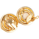 Chanel Gold Pearl CC Earclips
