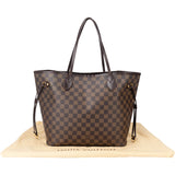 Louis Vuitton Damier Ebene Monogram Neverfull MM Shopper Handbag