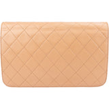 Chanel Quilted Lambskin 24K Gold Single Flap Shoulder Bag