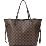 Louis Vuitton Damier Ebene Monogram Neverfull MM Shopper Handbag