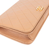 Chanel Quilted Lambskin 24K Gold Single Flap Shoulder Bag