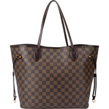 Louis Vuitton Damier Ebene Monogram Neverfull MM Shopper Handbag