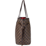 Louis Vuitton Damier Ebene Monogram Neverfull MM Shopper Handbag