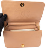 Chanel Quilted Lambskin 24K Gold Single Flap Shoulder Bag
