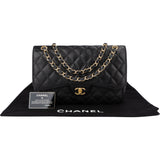 Chanel Quilted Caviar Leather Jumbo Double Flap Crossbody Bag