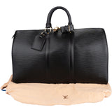 Louis Vuitton Noir Epi Leather Keepall 48cm