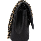 Chanel Quilted Caviar Leather Jumbo Double Flap Crossbody Bag