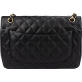 Chanel Quilted Caviar Leather Jumbo Double Flap Crossbody Bag