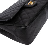 Chanel Quilted Caviar Leather Jumbo Double Flap Crossbody Bag
